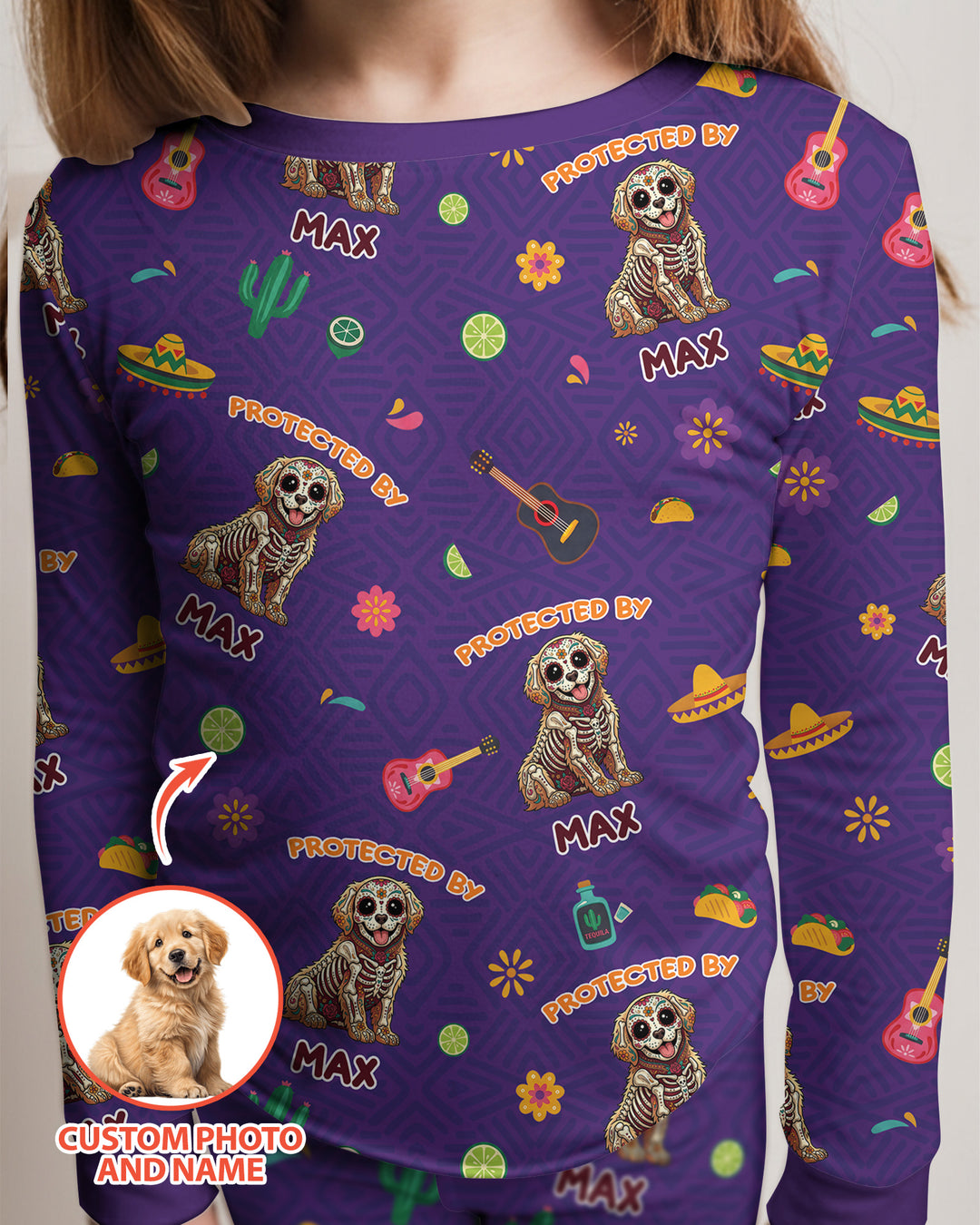 Dia De Los Muertos Bamboo Two Piece Long Sleeve Pajama Set