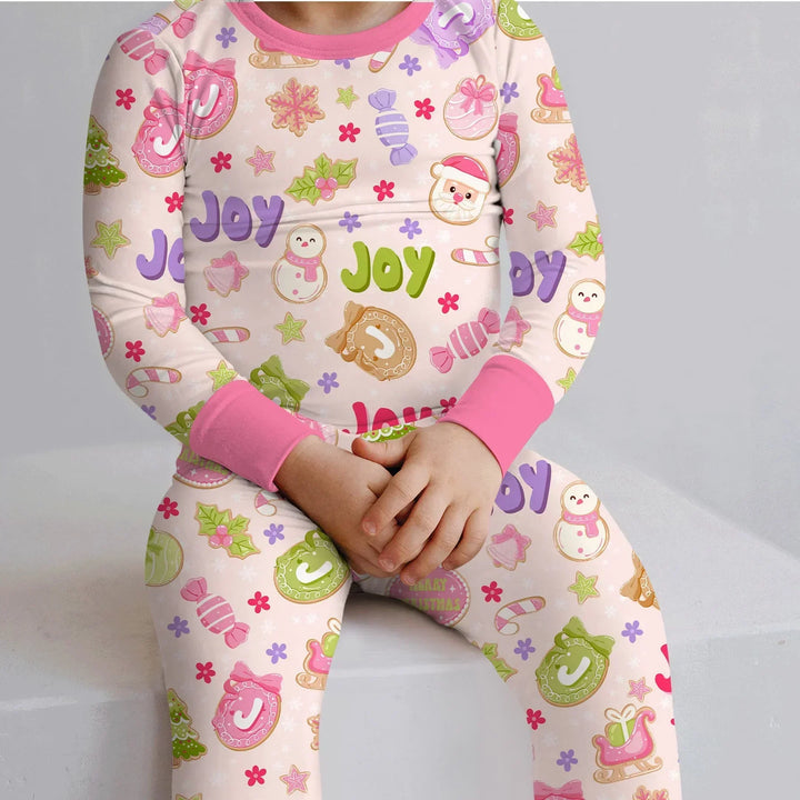 Zweiteiliges Langarm-Pyjama-Set mit Sommerfrüchten