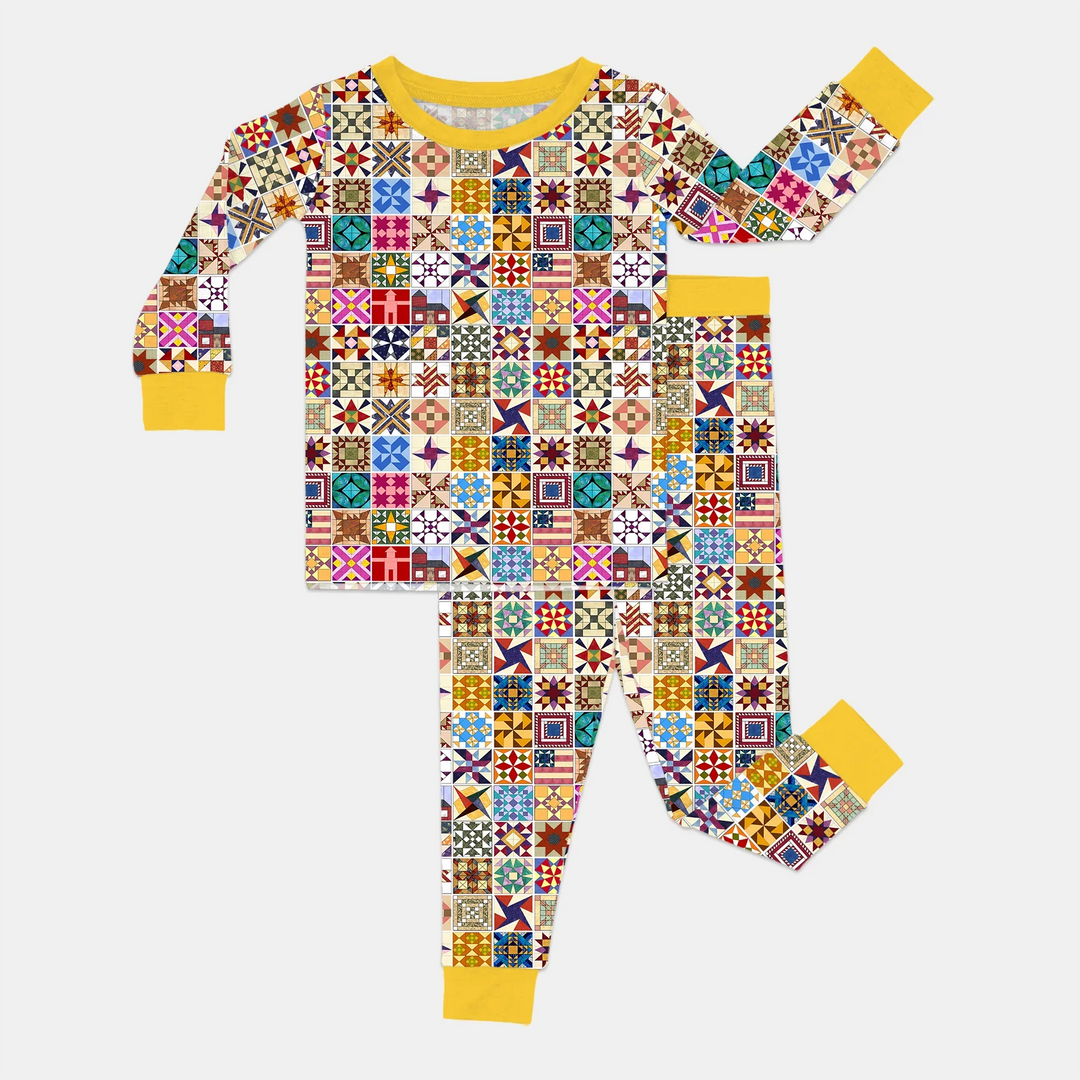 Zweiteiliges Langarm-Pyjama-Set mit Sommerfrüchten