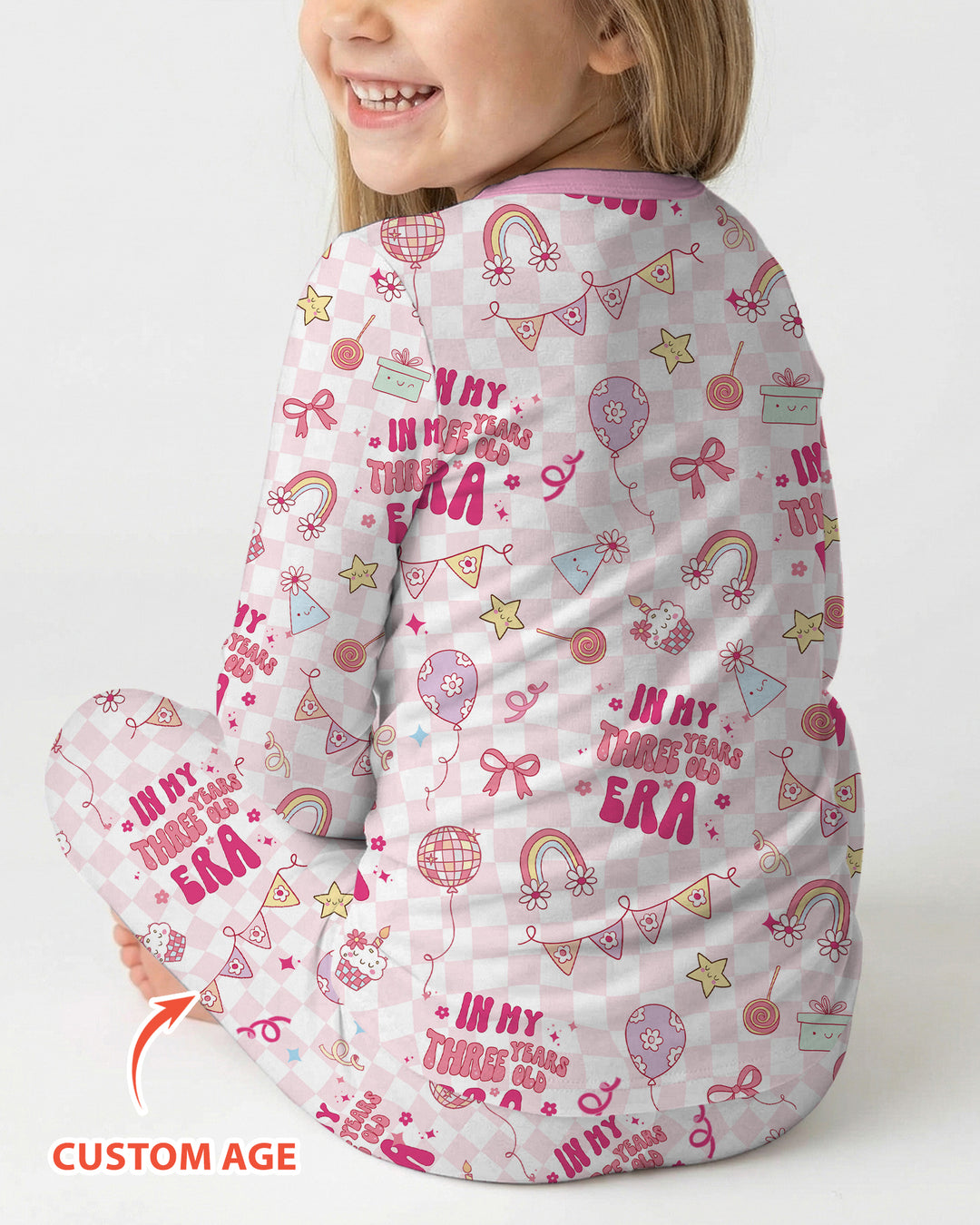 Personalized In My Birthday Era Bamboo Two Piece Long Sleeve Pajama Set