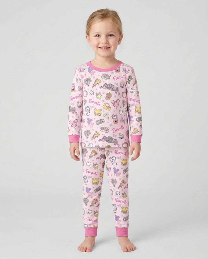 Custom Name Magical Trip Bamboo Two Piece Long Sleeve Pajama Set