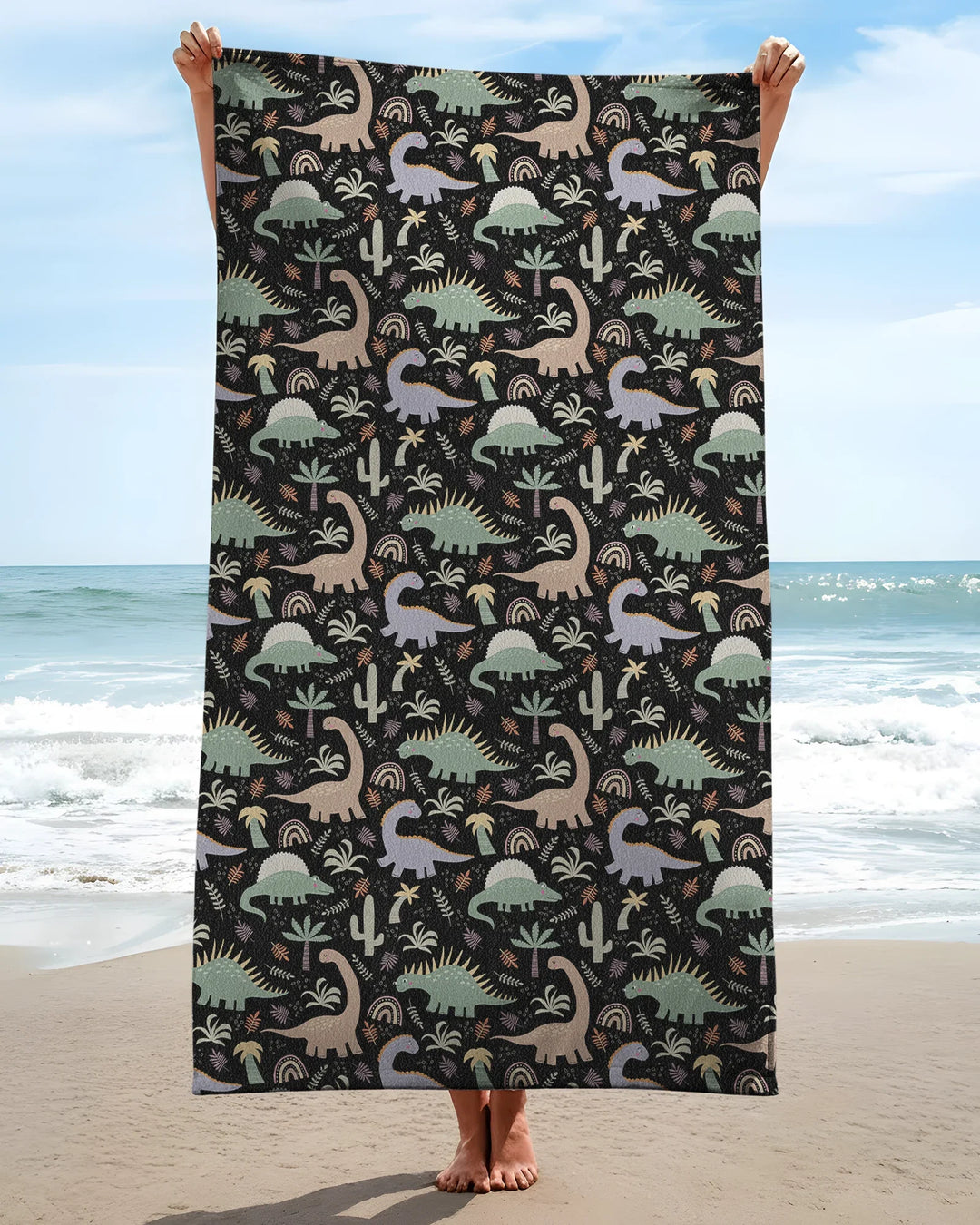 Navy Jurassic Jungle Bambus Strandtuch