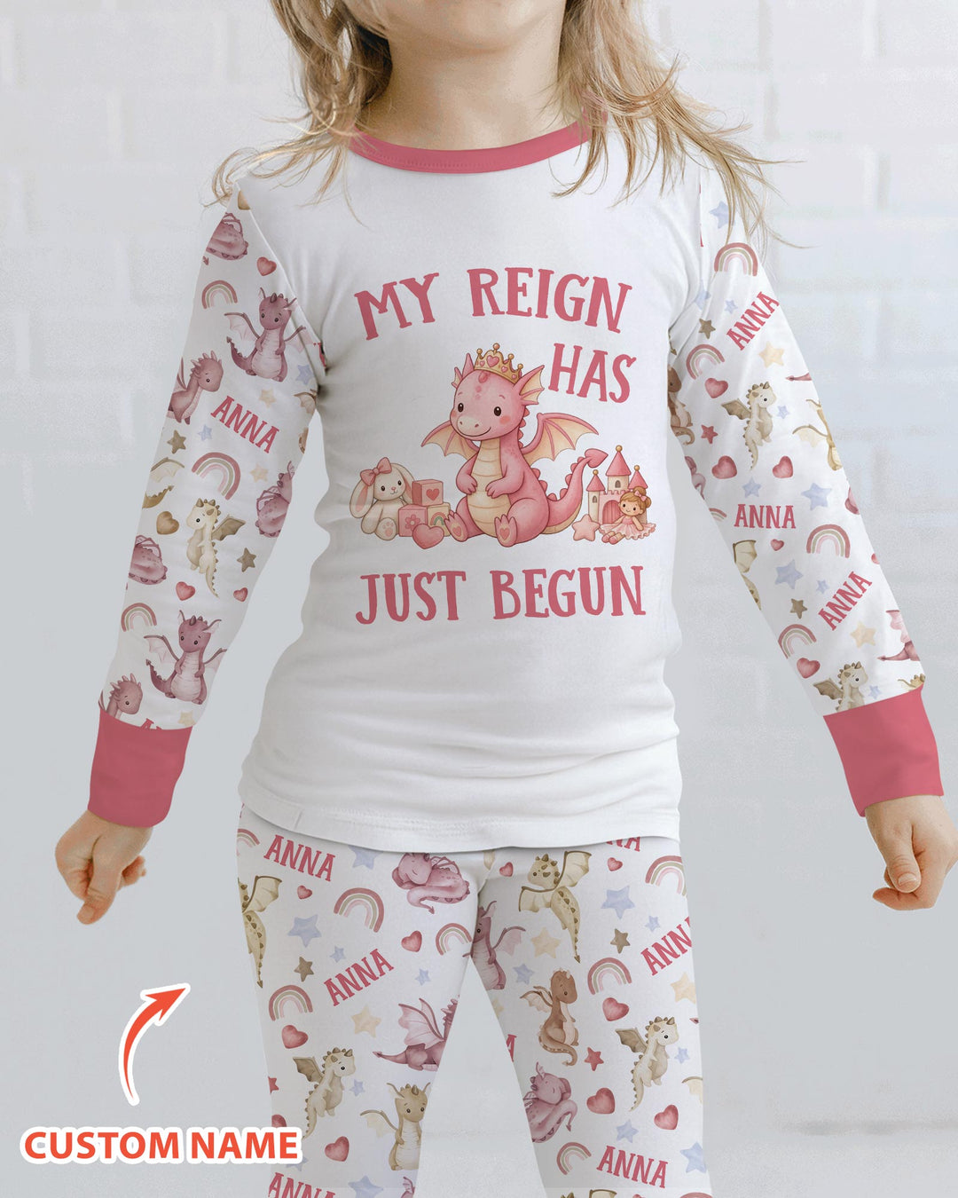 My Reign Has Just Begun Custom Name Bamboo Two Piece Long Sleeve Pajama Set