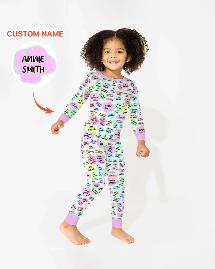 Zweiteiliges Langarm-Pyjama-Set mit Sommerfrüchten