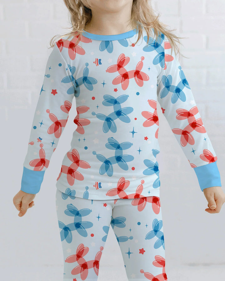 Zweiteiliges Langarm-Pyjama-Set mit Sommerfrüchten