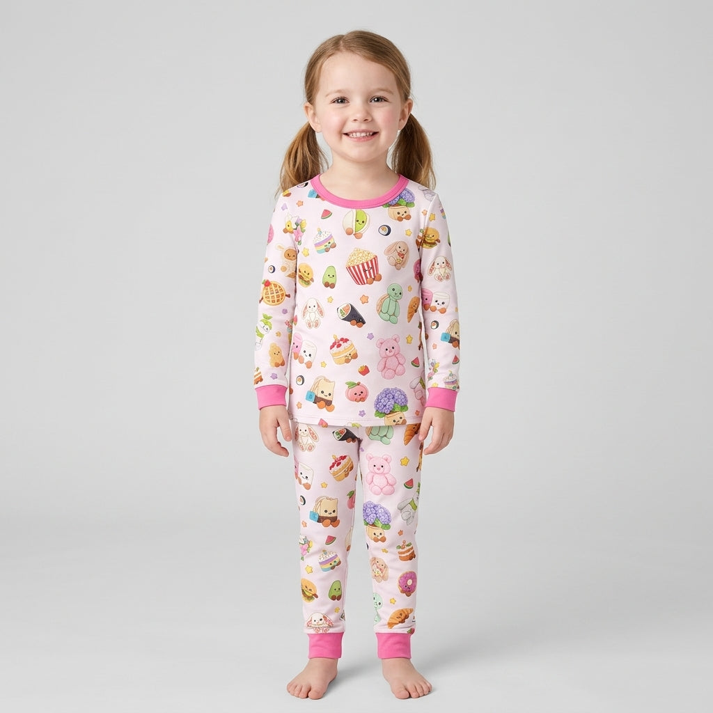 Kawaii Jellycat Bamboo Two Piece Long Sleeve Pajama Set