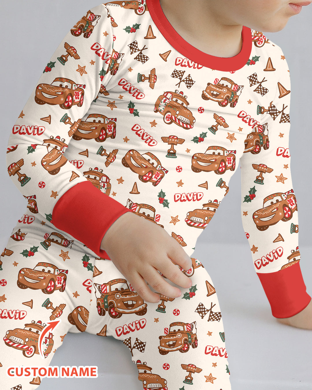 Christmas Cookie Cars Bamboo Two Piece Long Sleeve Pajama Set