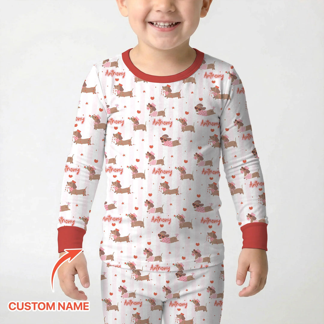 Zweiteiliges Langarm-Pyjama-Set mit Sommerfrüchten