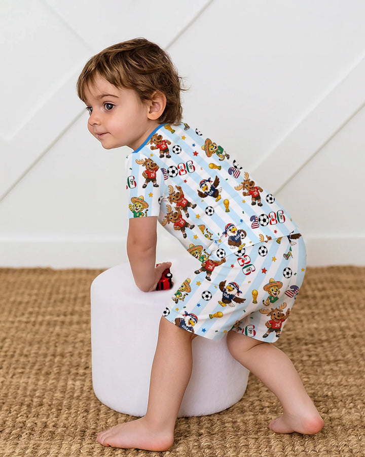 Schlafanzug-Set zweiteilig, kurze Ärmel, kurze Hose, Bambus