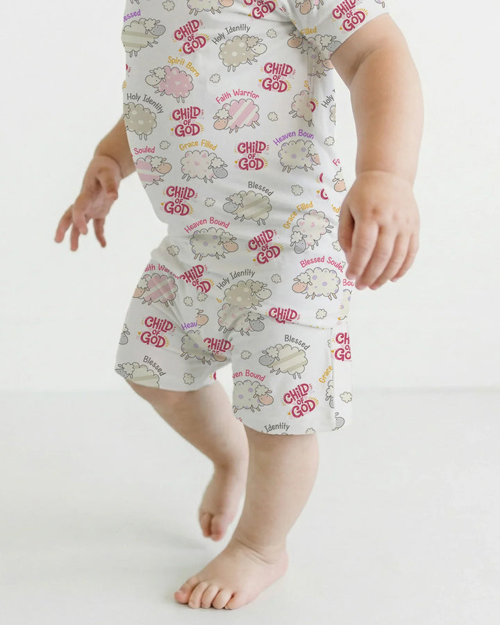 A Child Of God Girl Bamboo Two Piece Short Sleeve Shorts Pajama Set