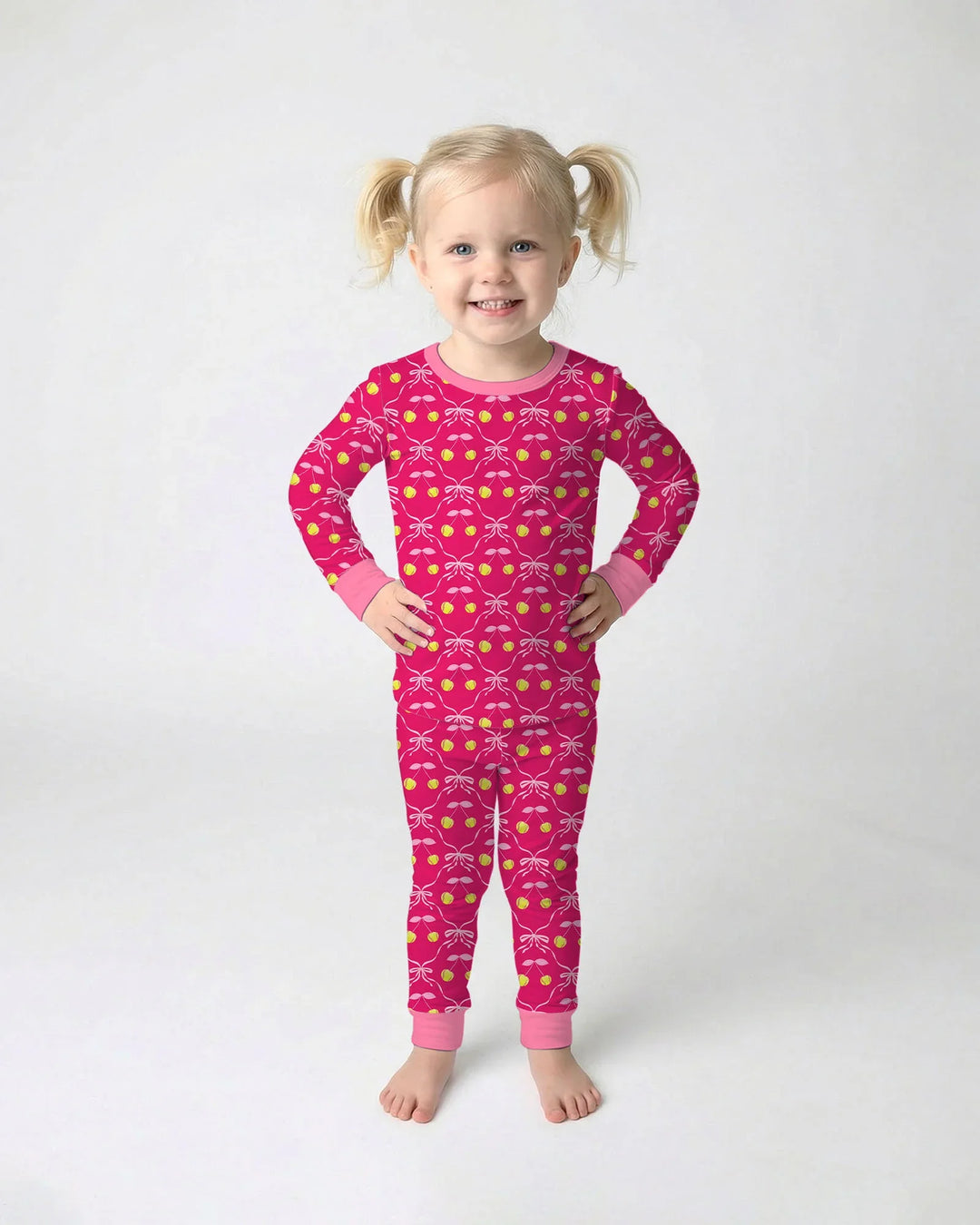Zweiteiliges Langarm-Pyjama-Set mit Sommerfrüchten