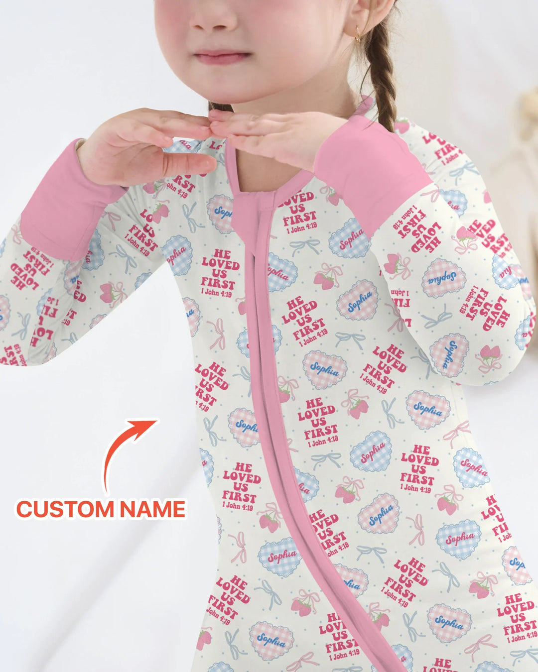 He Loved Us First Custom Name Bamboo Convertible Zippy