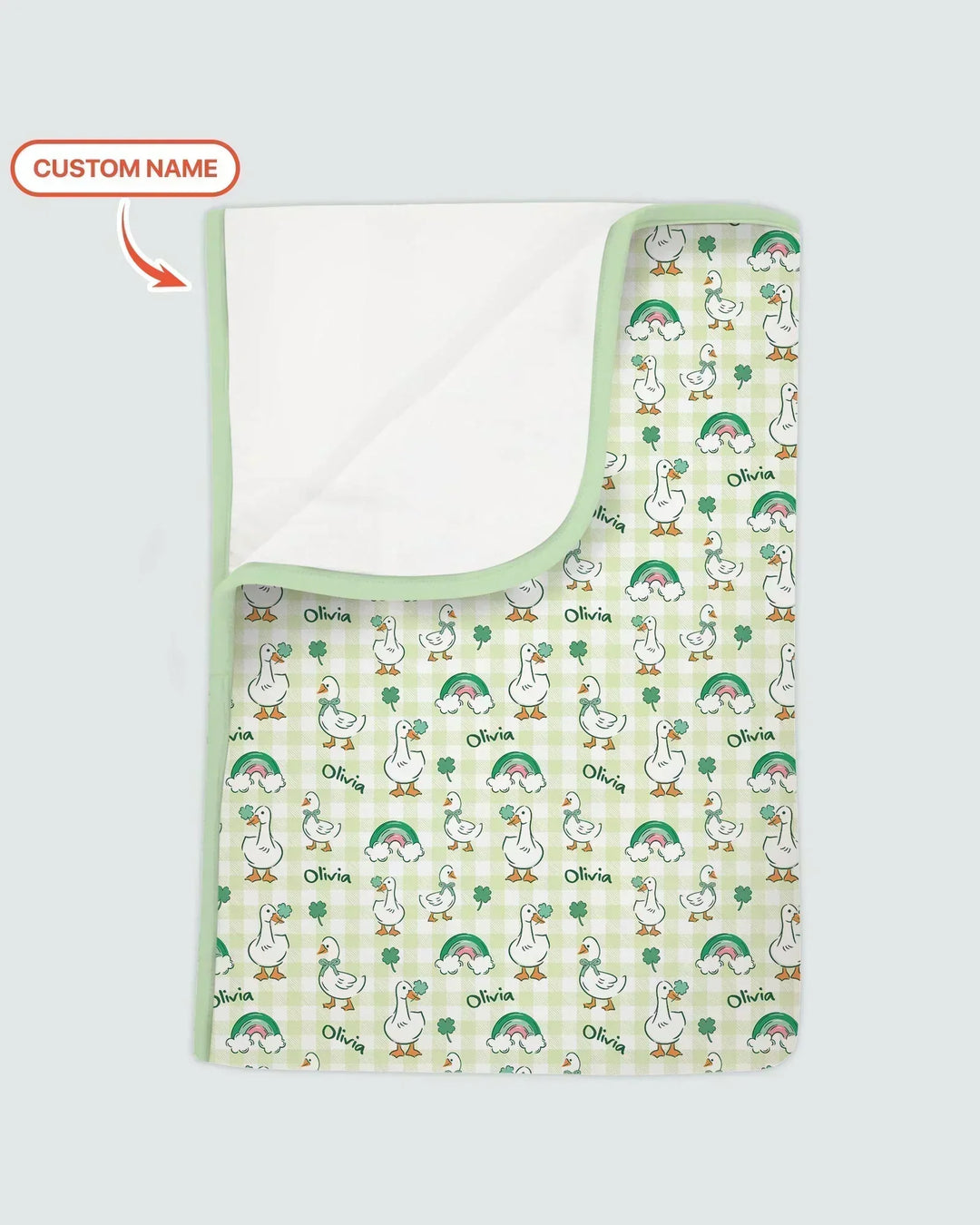 Custom Name Lucky Ducks Bamboo Blanket