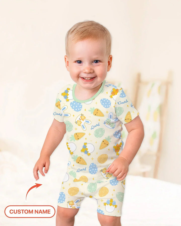 Zweiteiliges Pyjama-Set mit kurzen Ärmeln und Shorts im Sommer-Design