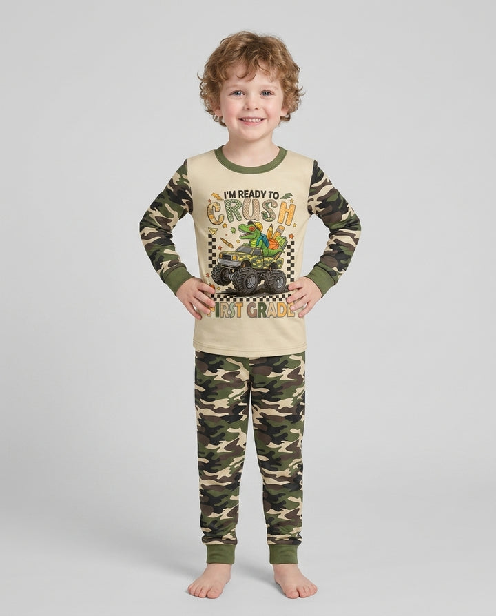 Zweiteiliges Langarm-Pyjama-Set mit Sommerfrüchten