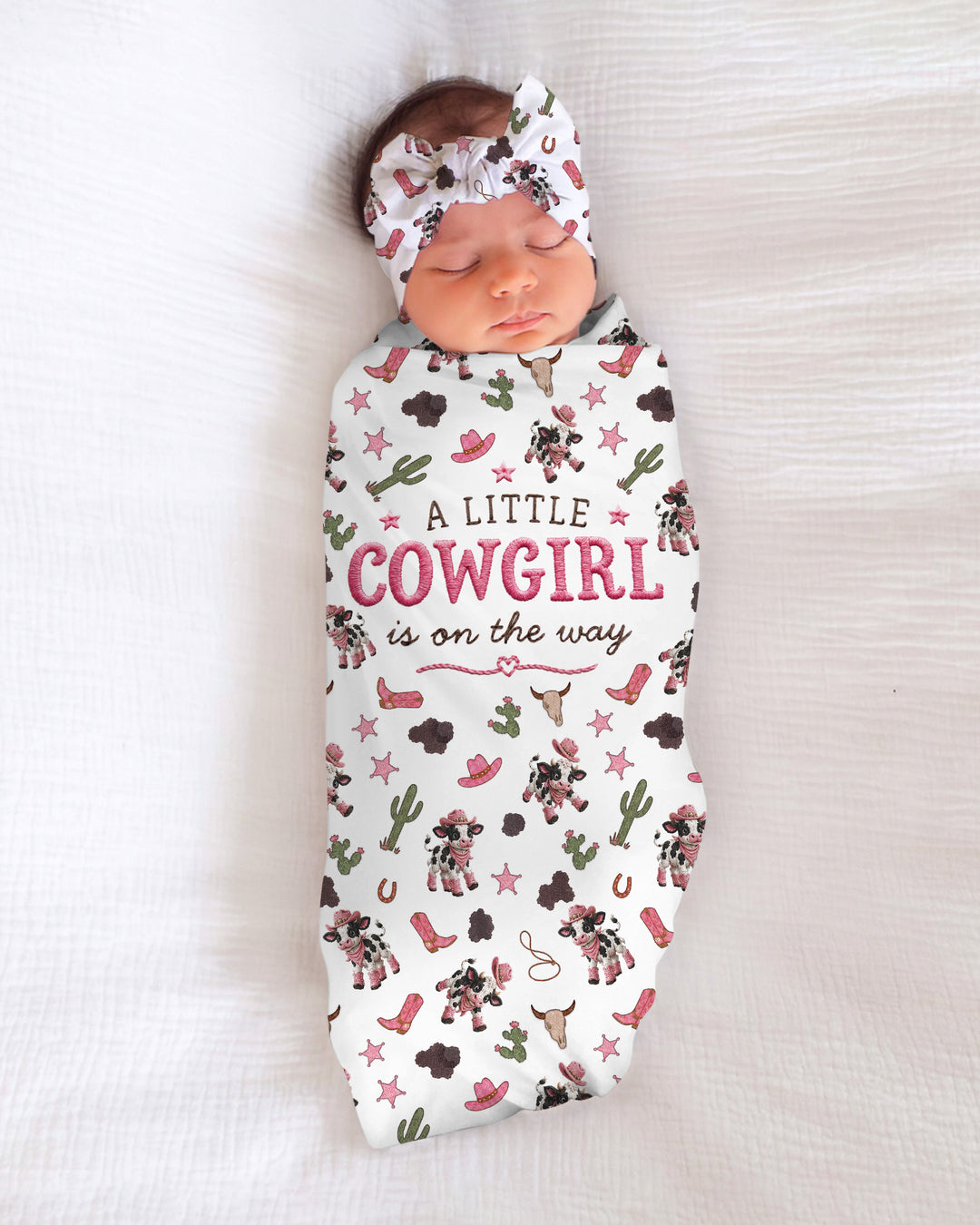 Little Cutie Cow swaddle blanket