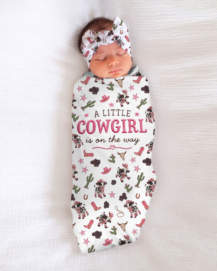 Little Cutie Cow swaddle blanket