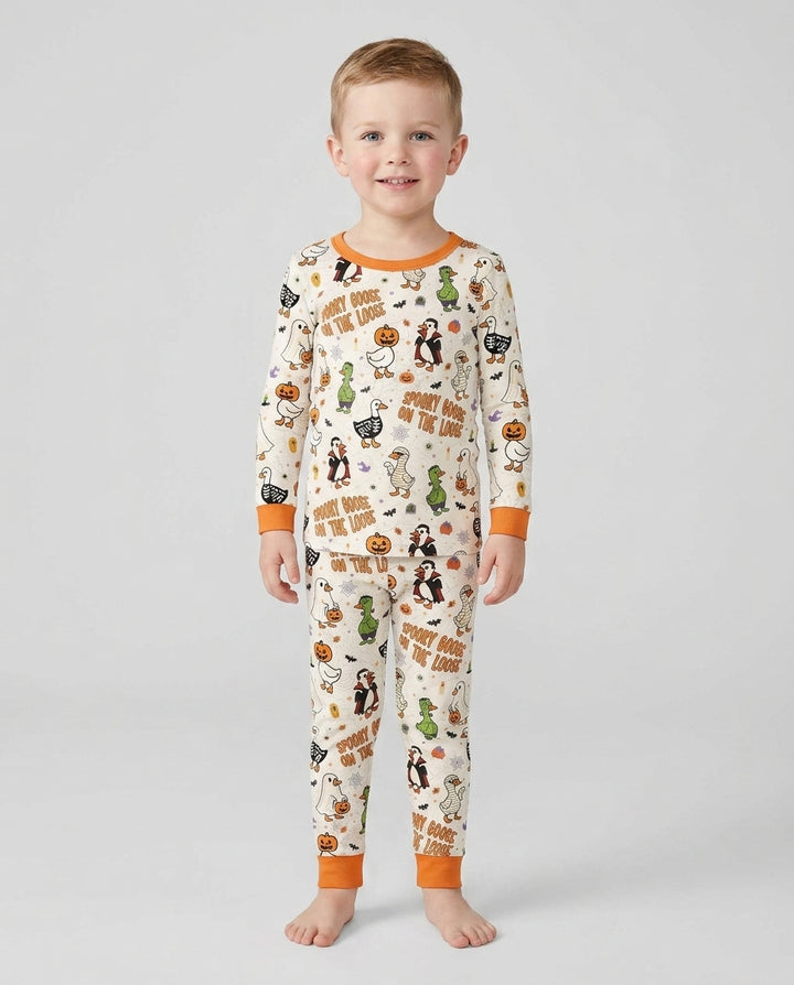 Spooky Goose on the Loose Bamboo Two Piece Long Sleeve Pajama Set