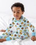 Zweiteiliges Langarm-Pyjama-Set mit Sommerfrüchten