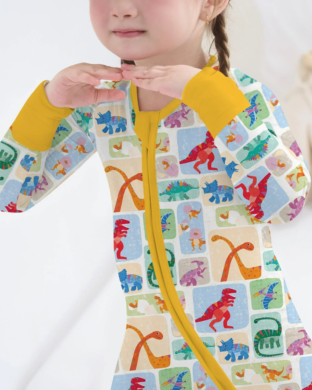 Rainbow Dino Friends Family Matching Bamboo Convertible Zippy