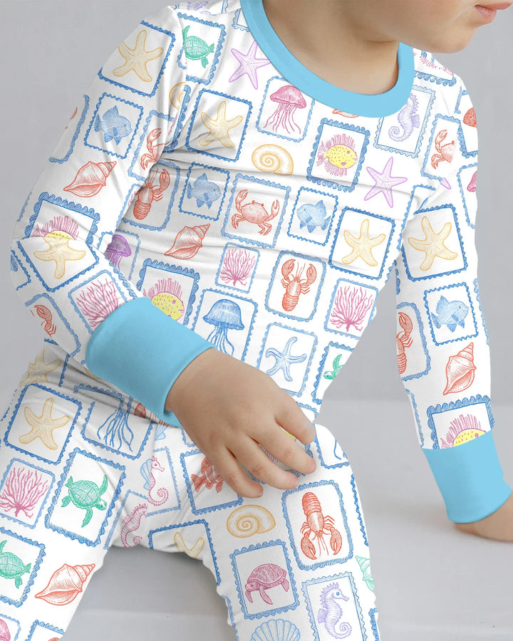 Zweiteiliges Langarm-Pyjama-Set mit Sommerfrüchten