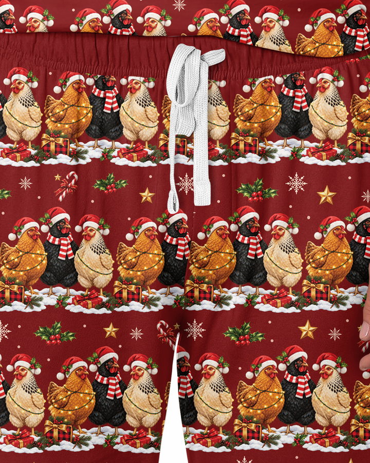Farm Chicken Christmas Bamboo Men's Pajama Set
