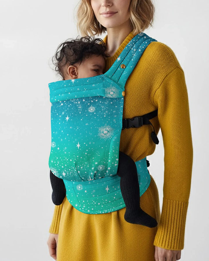 Teal Starry Night Glitzer Babytrage