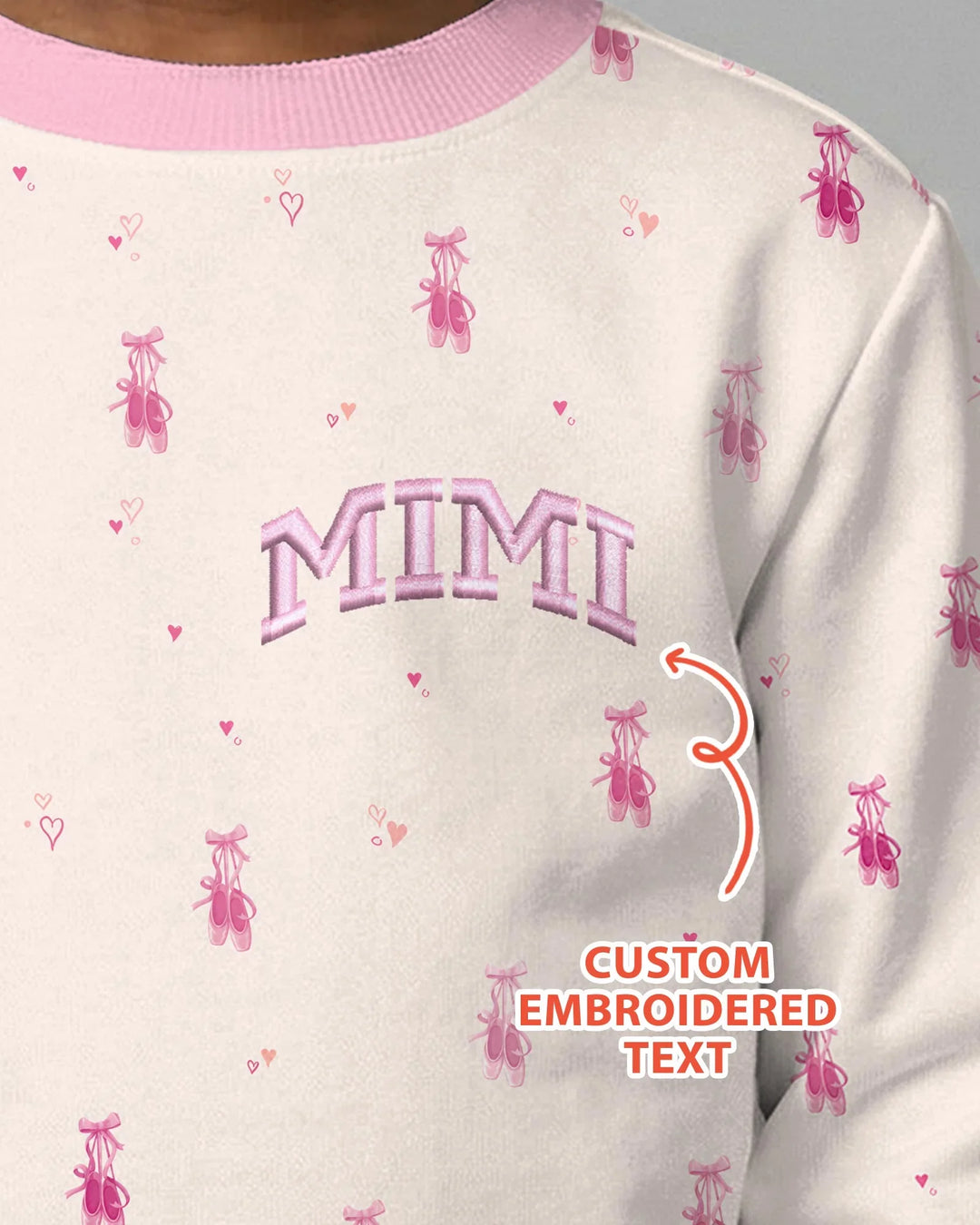 Custom Embroidered Mommy and Me Matching Bamboo Crewneck Sweatshirt