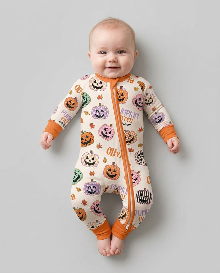 Custom Name Pumpkin Patch Crew Bamboo Convertible Zippy