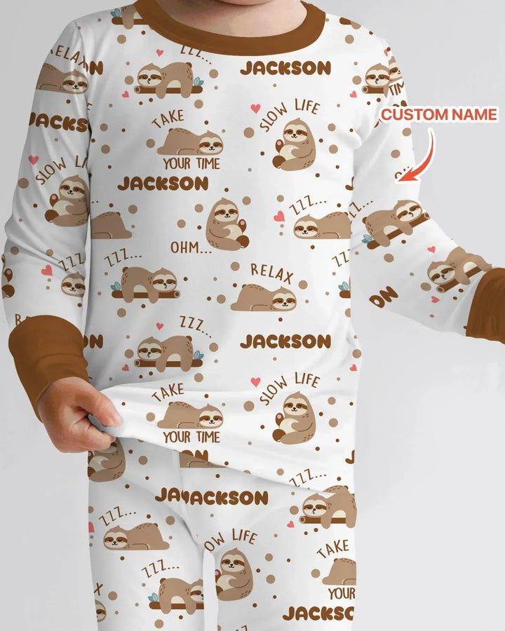 Zweiteiliges Langarm-Pyjama-Set mit Sommerfrüchten