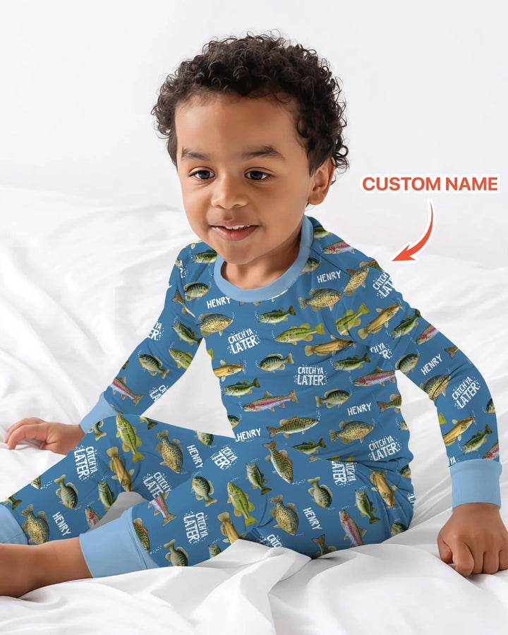 Zweiteiliges Langarm-Pyjama-Set mit Sommerfrüchten