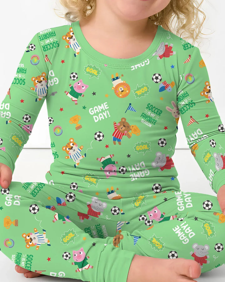 Zweiteiliges Langarm-Pyjama-Set mit Sommerfrüchten