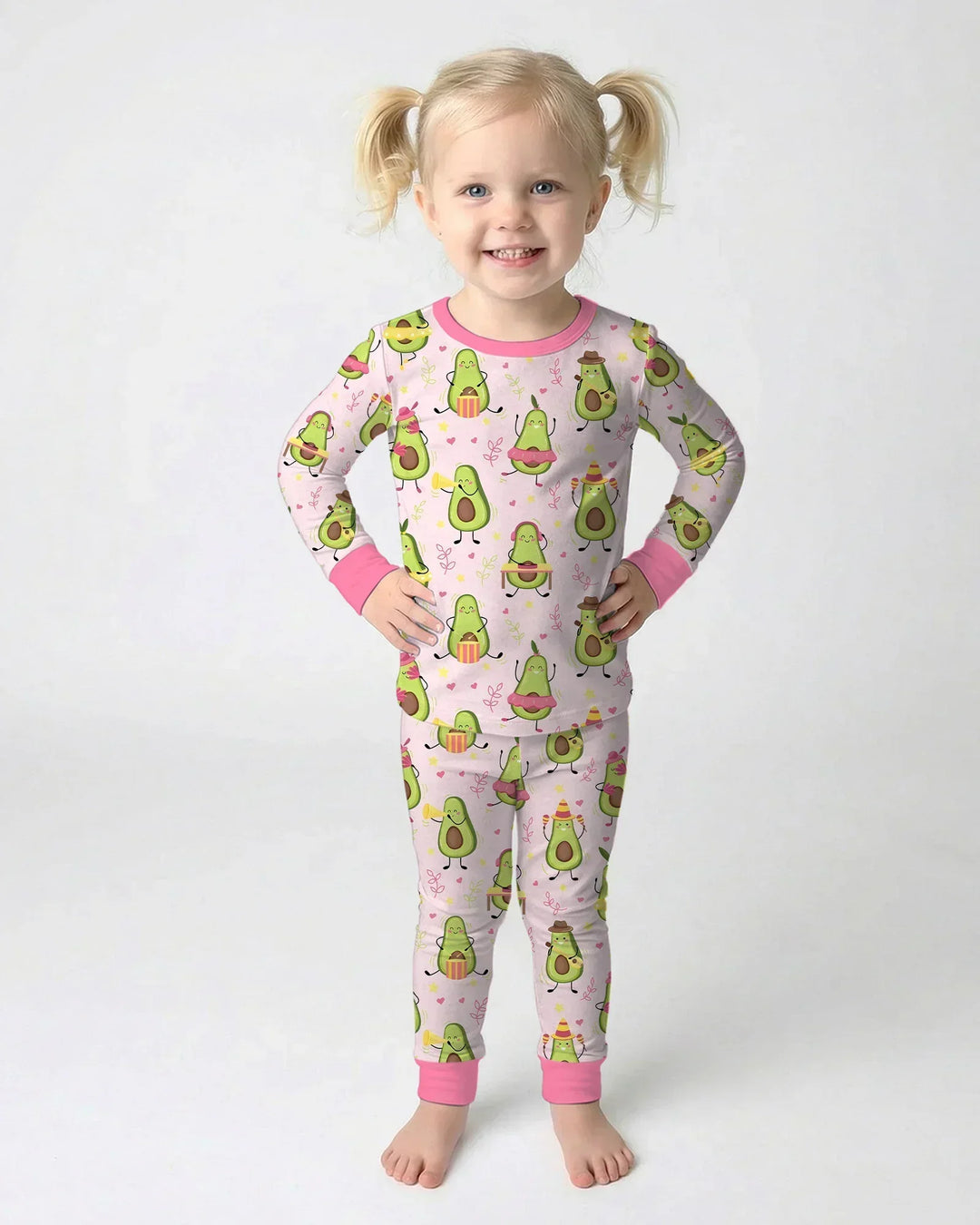 Zweiteiliges Langarm-Pyjama-Set mit Sommerfrüchten