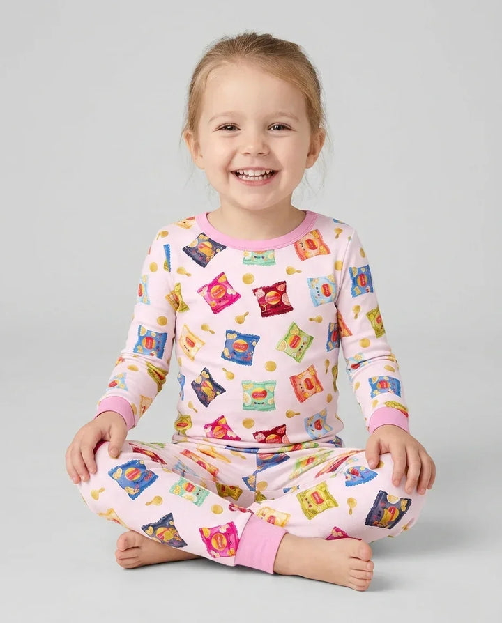 Zweiteiliges Langarm-Pyjama-Set mit Sommerfrüchten