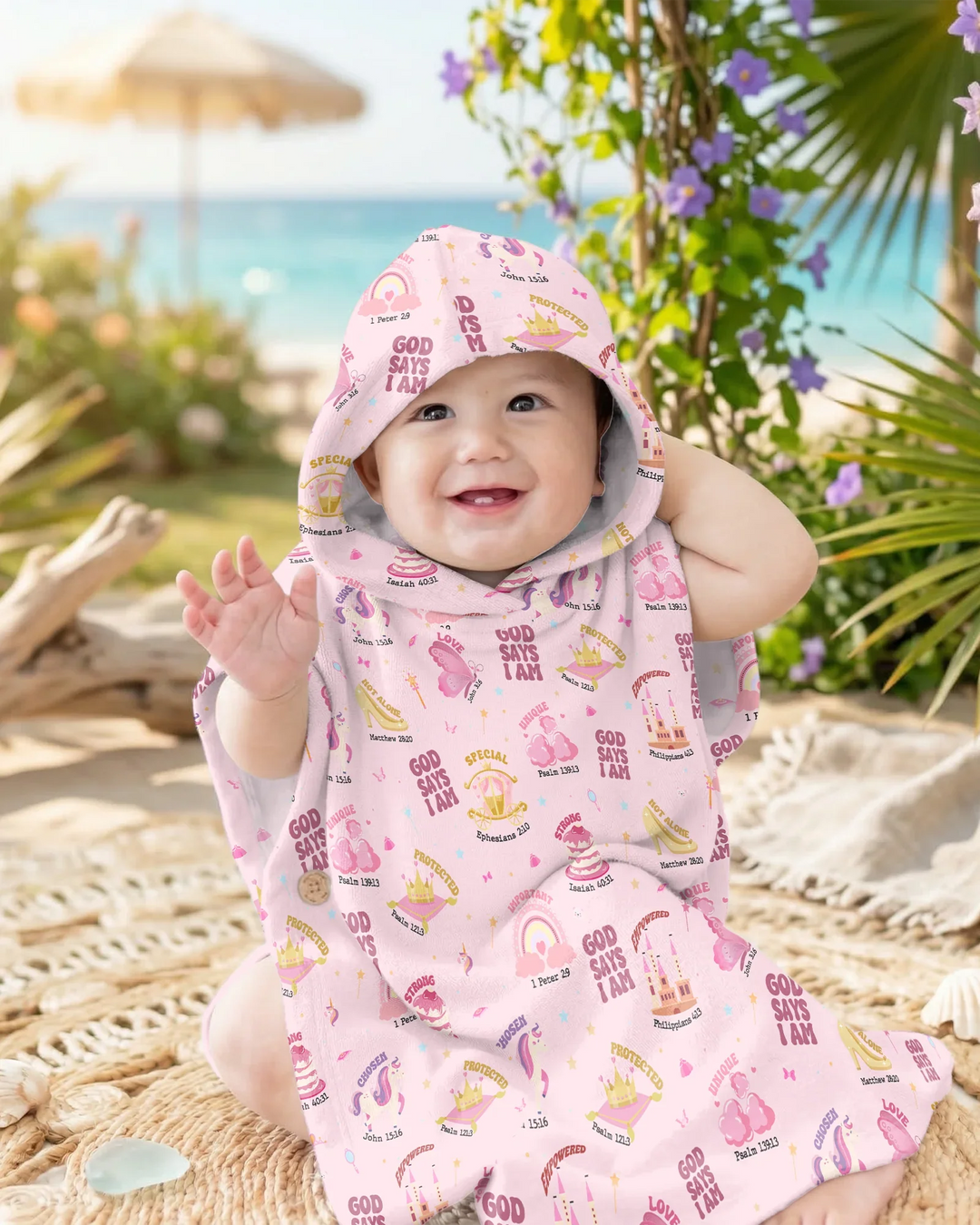 Gott sagt, ich bin ein Mädchen Bambus-Schwimmponcho