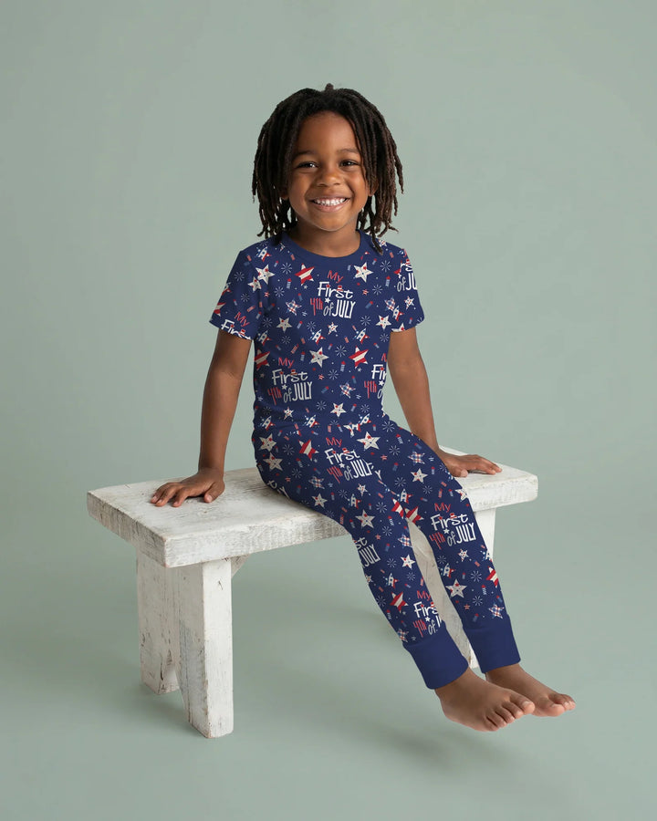Zweiteiliges, kurzärmliges Pyjama-Set mit Marienkäfern