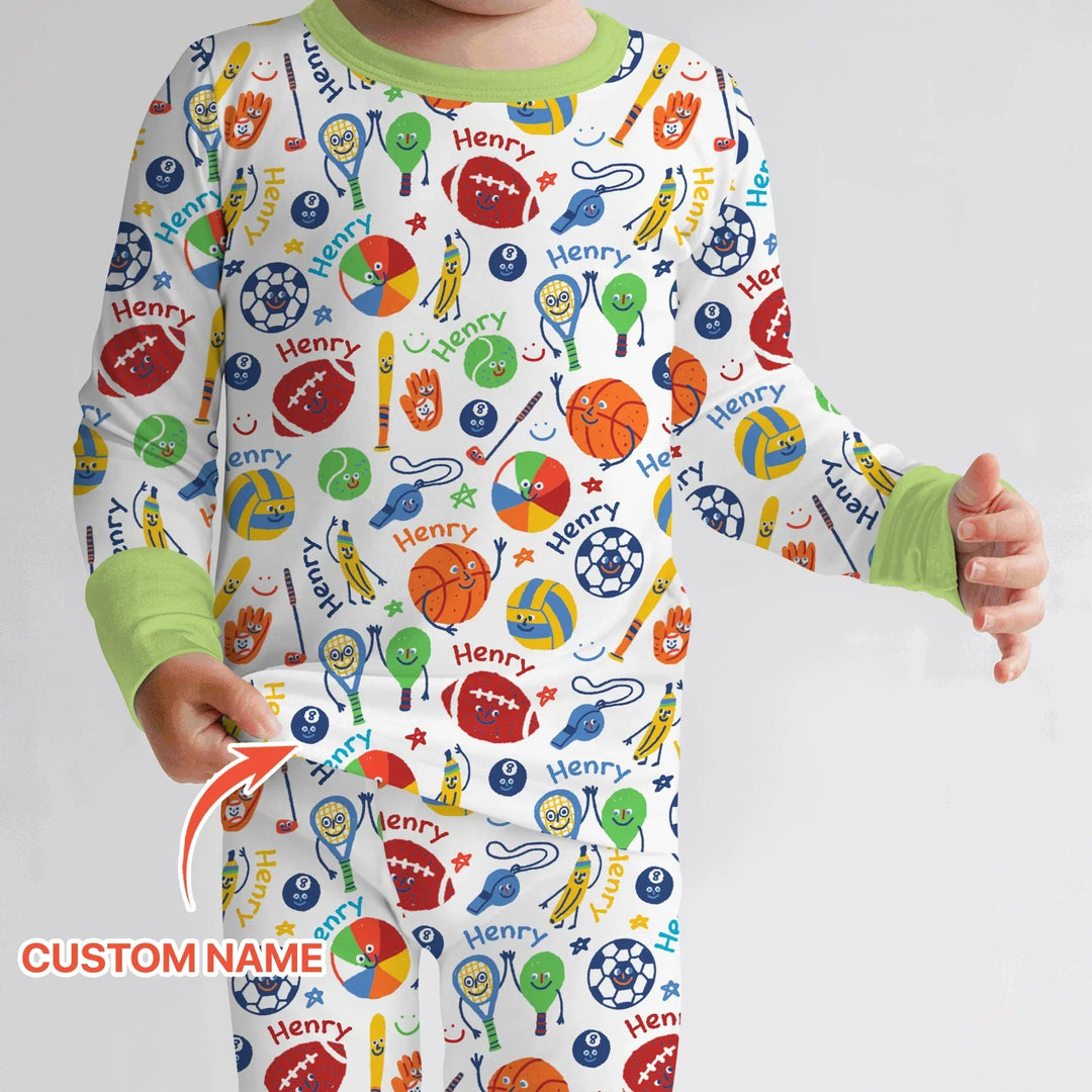 Zweiteiliges Langarm-Pyjama-Set mit Sommerfrüchten