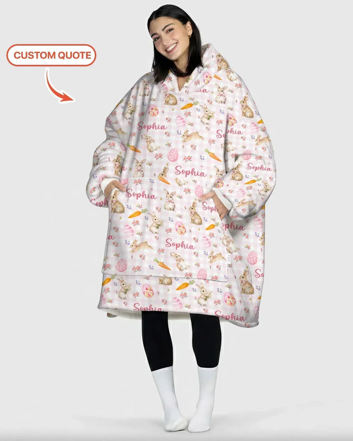Personalisierte Bunny Garden Bambus Decken-Hoodie