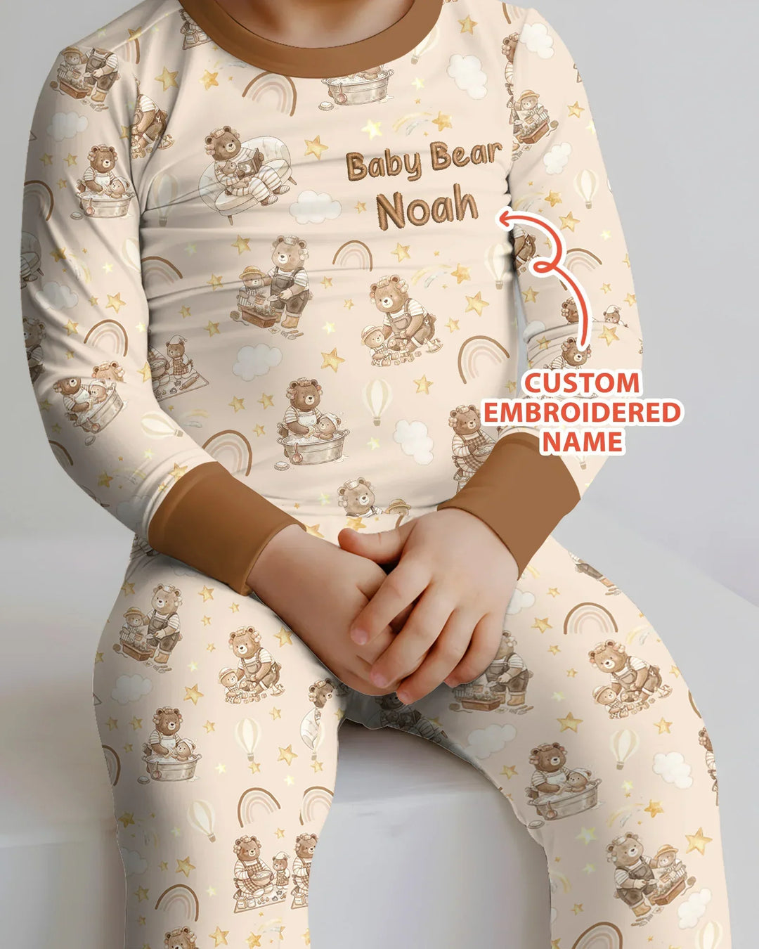 Zweiteiliges Langarm-Pyjama-Set mit Sommerfrüchten