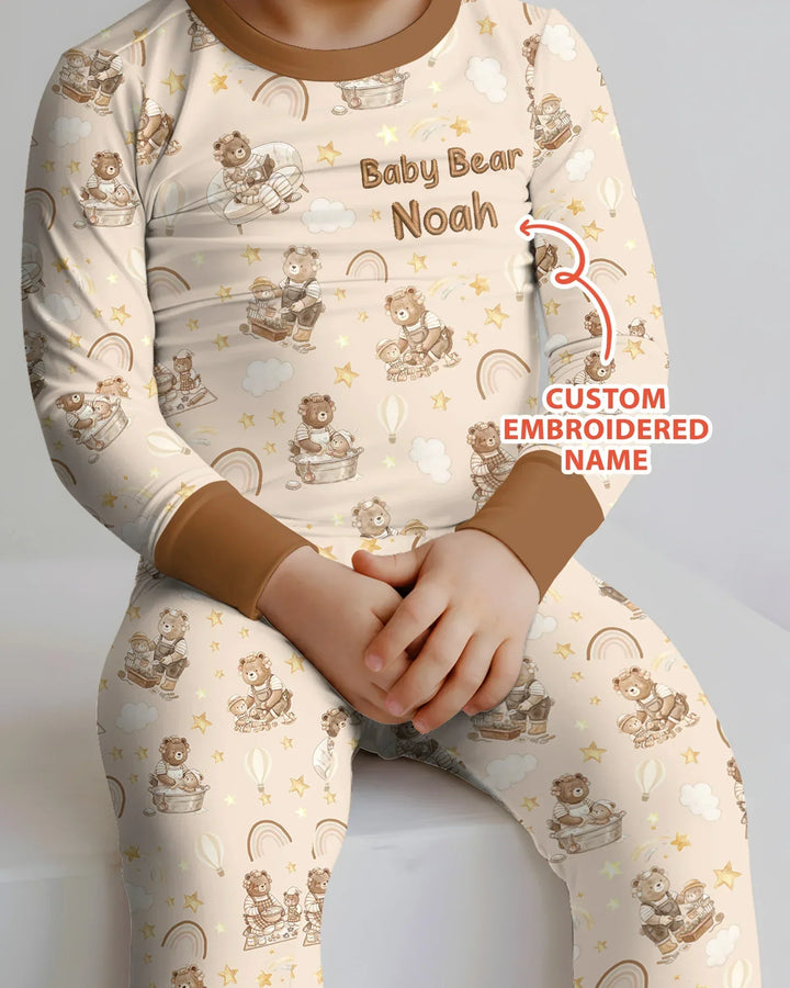 Zweiteiliges Langarm-Pyjama-Set mit Sommerfrüchten