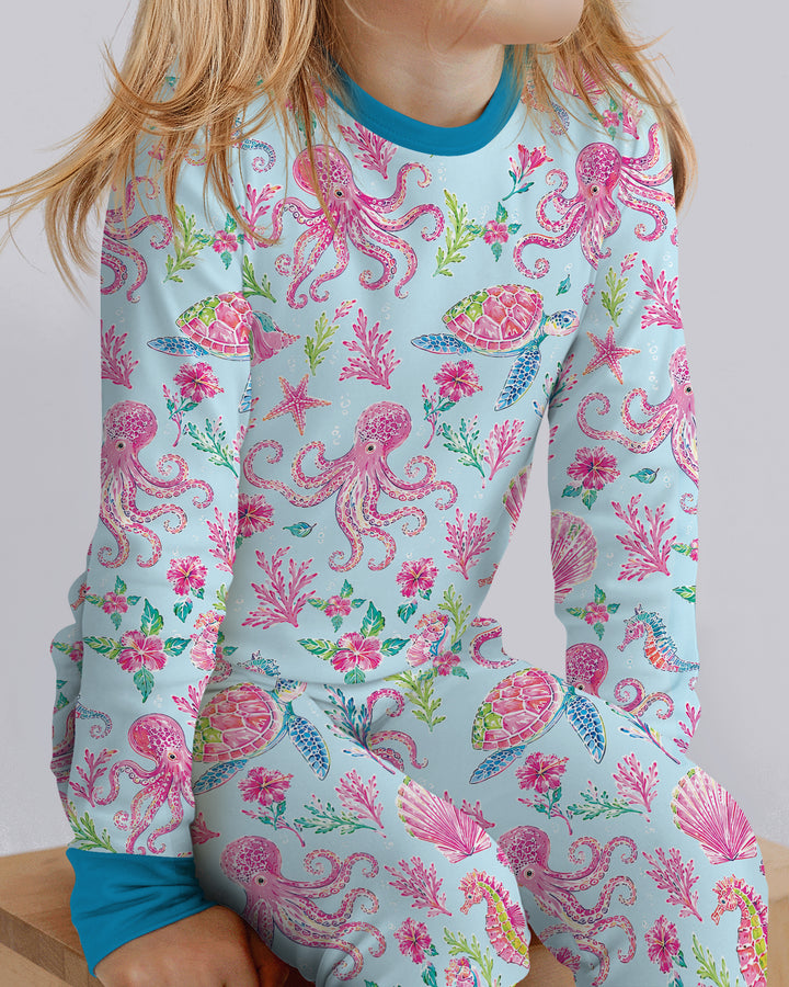 Preppy Palm Beach Bamboo Two Piece Long Sleeve Pajama Set