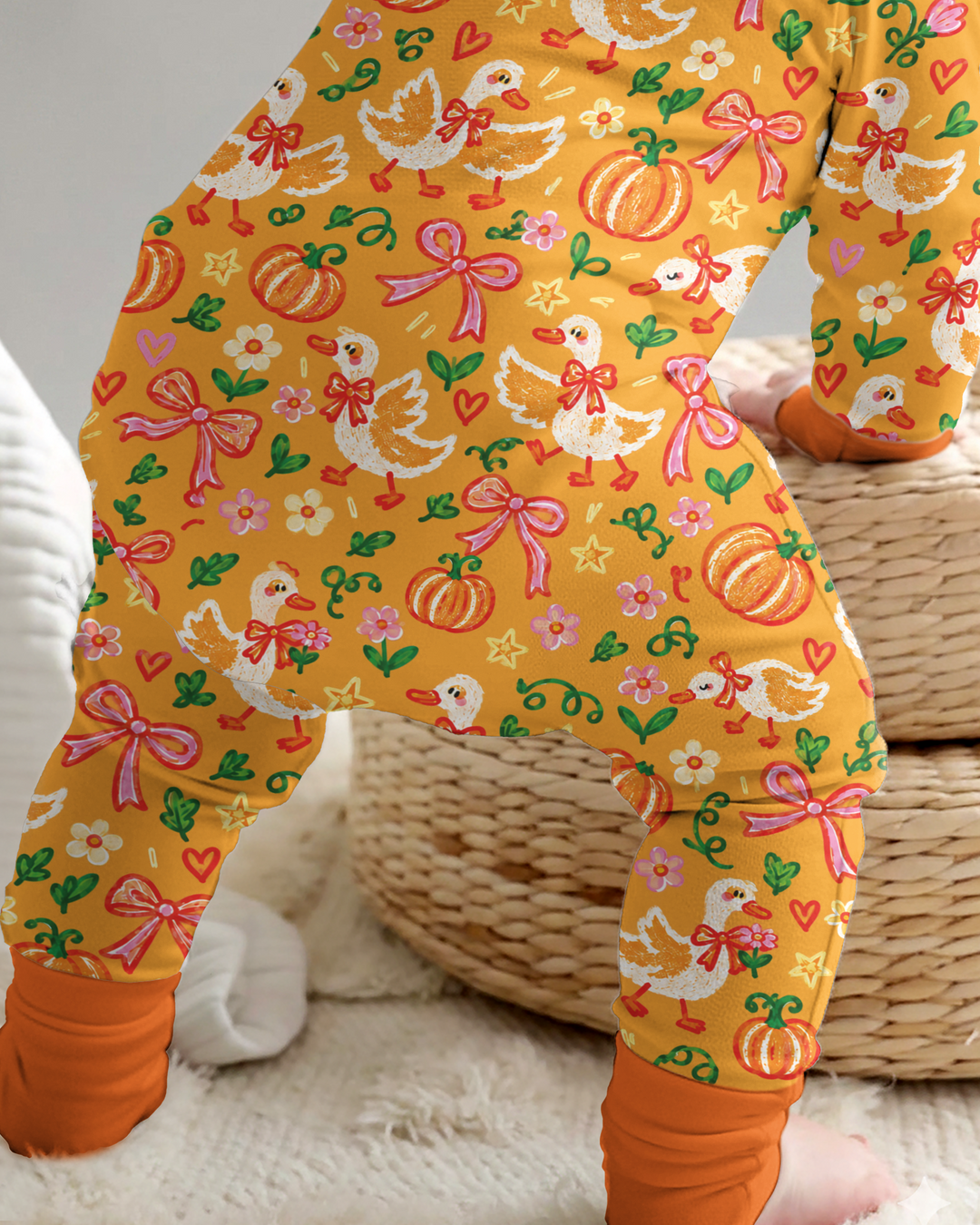 Cute Duck Pumpkin Fall Bamboo Convertible Zippy
