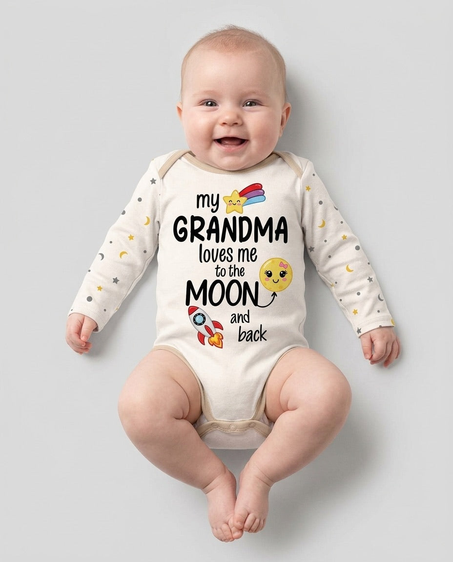 My Grandma Loves Me To The Moon And Back Bamboo Bodysuit