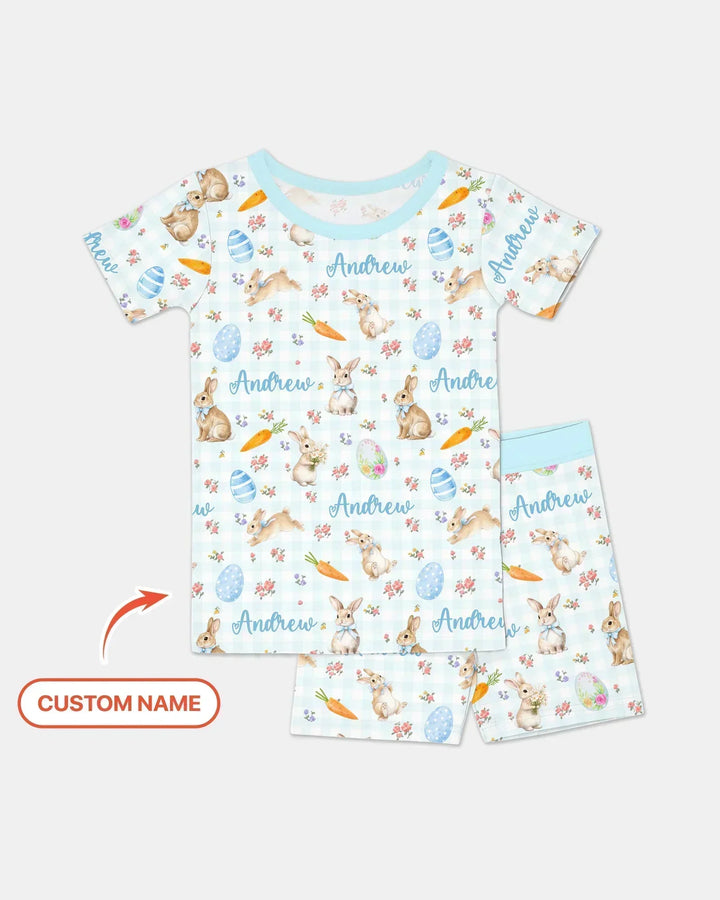 Zweiteiliges Pyjama-Set mit kurzen Ärmeln und Shorts im Sommer-Design