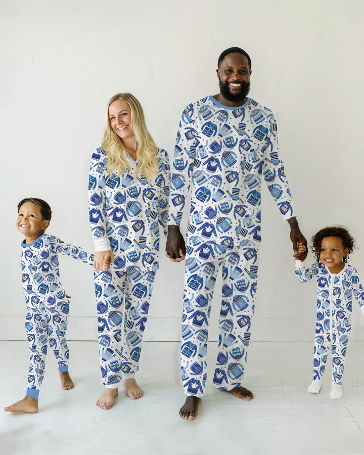Cute Hanukkah Jumpers Bamboo Two Piece Long Sleeve Pajama Set