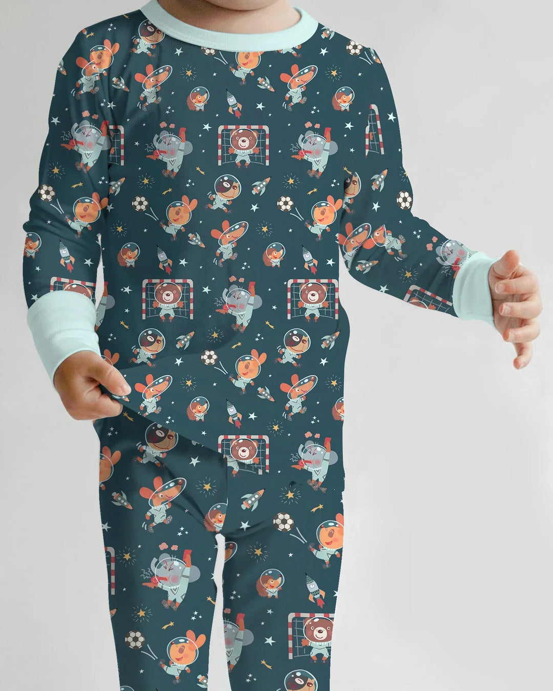 Zweiteiliges Langarm-Pyjama-Set mit Sommerfrüchten