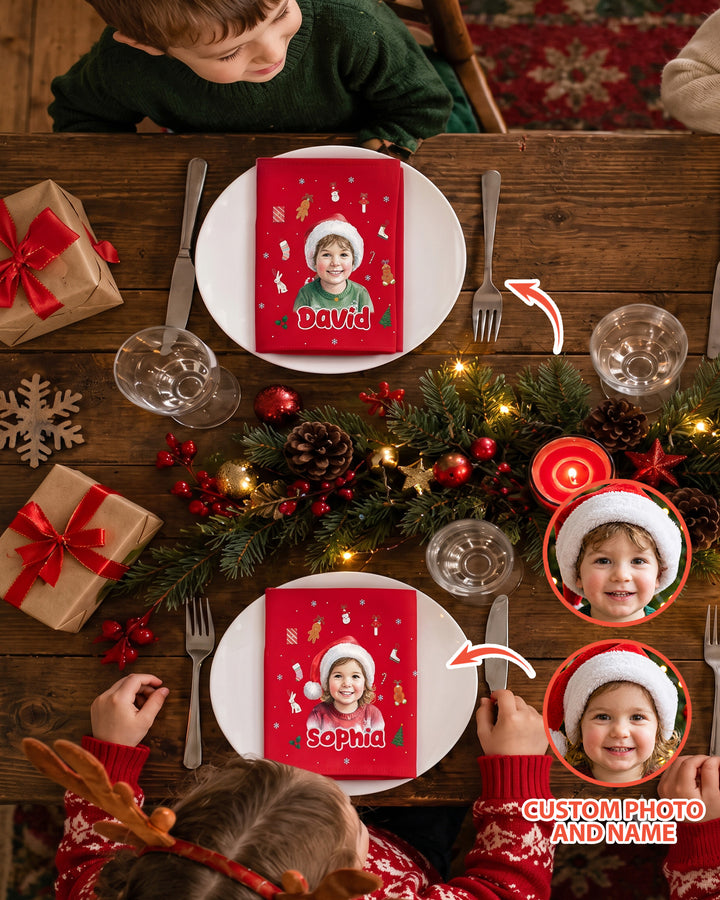 Kids Face Photo Cotton Napkin