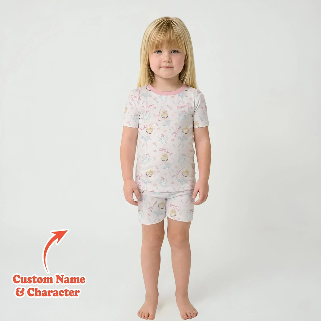 Zweiteiliges Pyjama-Set mit kurzen Ärmeln und Shorts im Sommer-Design