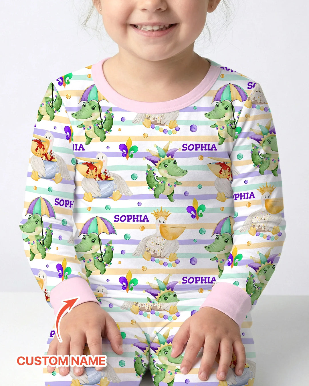 Zweiteiliges Langarm-Pyjama-Set mit Sommerfrüchten
