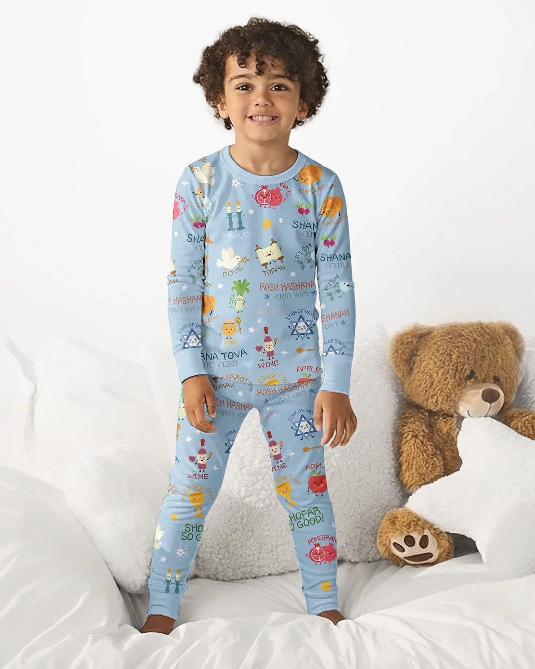 Zweiteiliges Langarm-Pyjama-Set mit Sommerfrüchten
